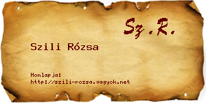 Szili Rózsa névjegykártya